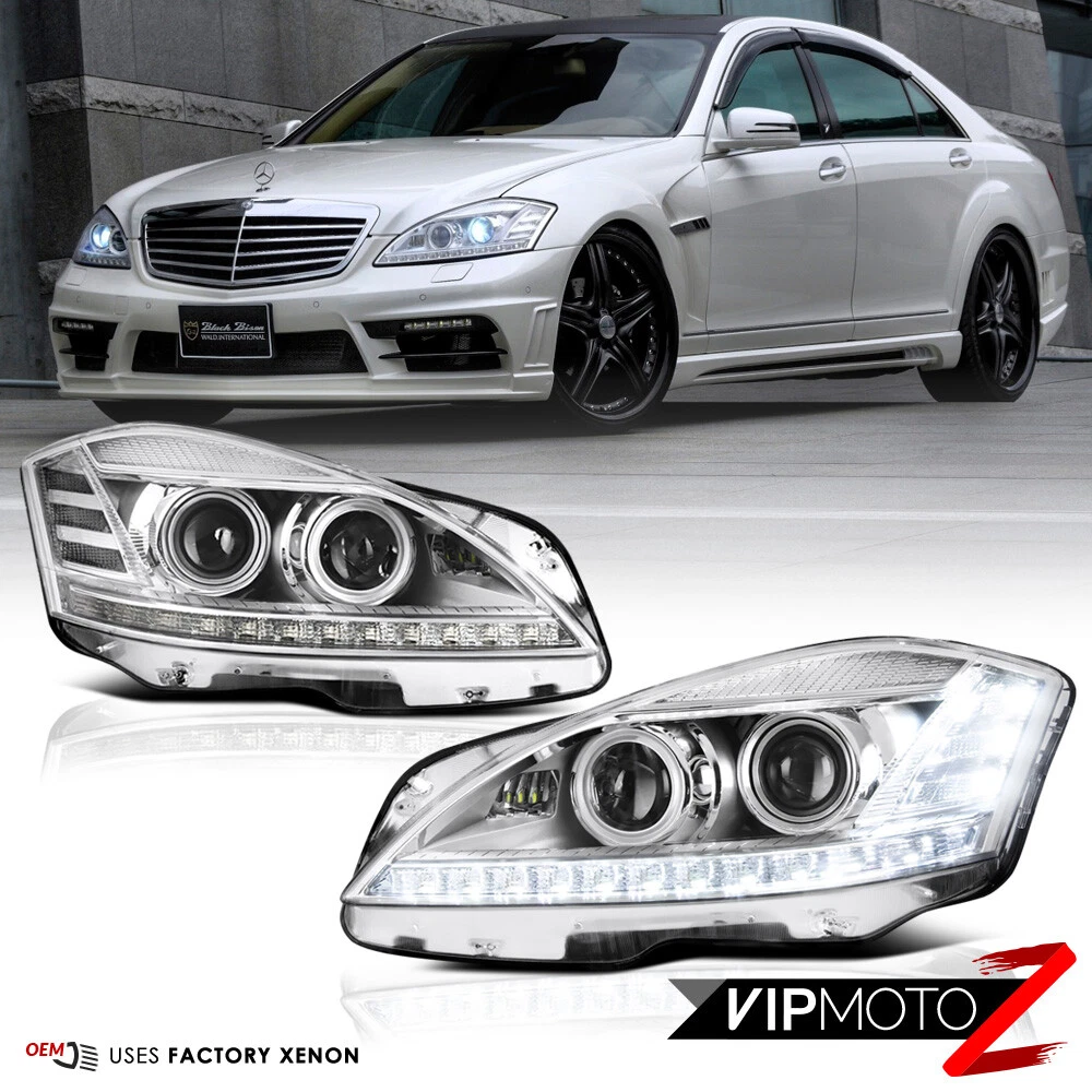 For 2007-2013 Benz W221 S550 S63 D1S Projector DRL Headlights Pair 