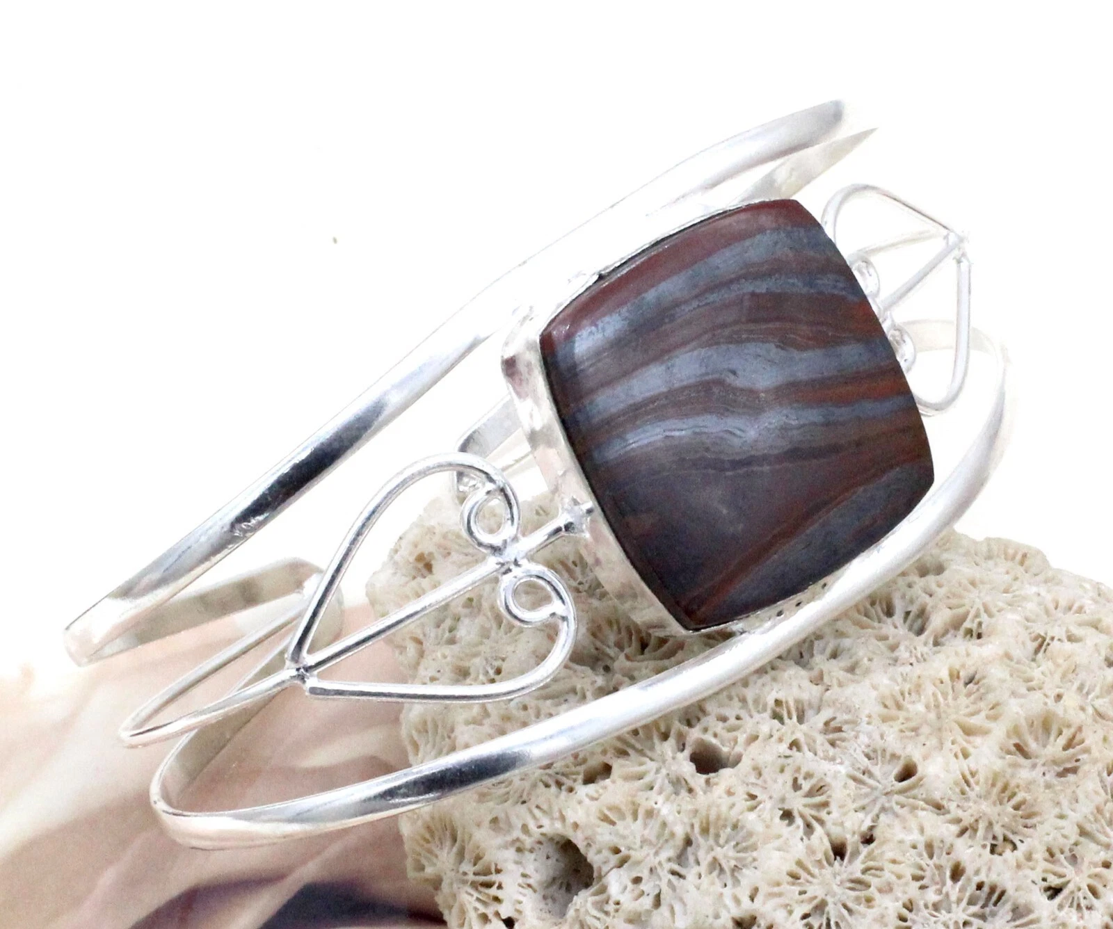 VALENTINO Bracciale gioiello in argento sterling 925 Lron occhio di tigre misura ADJ"