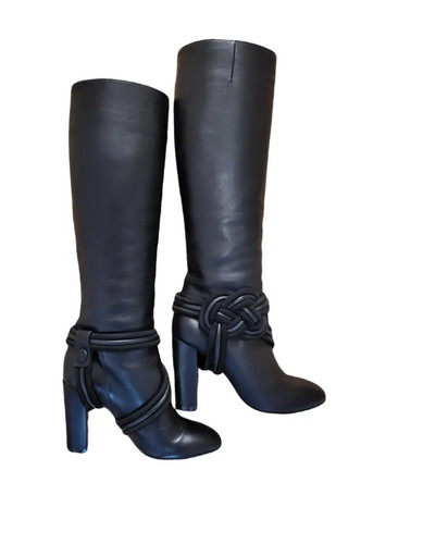 ETRO Woven Knot Knee High Boots l NIB l 100% Leather - Size 37