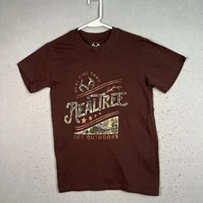 Realtree Camo Get Outdoors T Shirt Adult Small Brown Cotton Mens