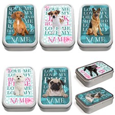 Personalised Tobacco Tin Dog Breed 2oz Smoking Baccy Strage Pill Box Pet Treat