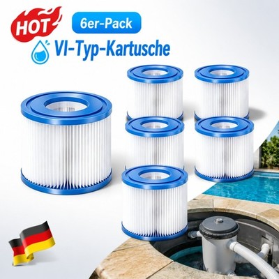 6er-Pack Filterkartusche Typ VI Kartusche für Bestway Lay-Z-Spa Coleman SaluSpa