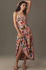 NWT Farm Rio Bright Farm Strapless Linen Dress – Size M – Anthropologie 