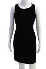 The Little Black Dress Womens Bow Open Back Vintage Velvet Dress Blue Size IT 40