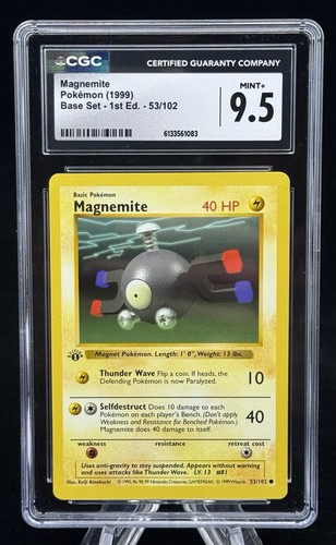 Magnemite (1st Edition) graded CGC 9.5 for sale on eBay
