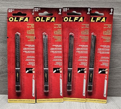 4 OLFA Stainless Steel Snap-Off Utility Knifes -SVR 1 9mm