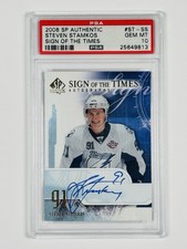 2008 SP AUTHENTIC STEVEN STAMKOS #ST-SS SIGN OF THE TIMES AUTO RC PSA 10 POP 7