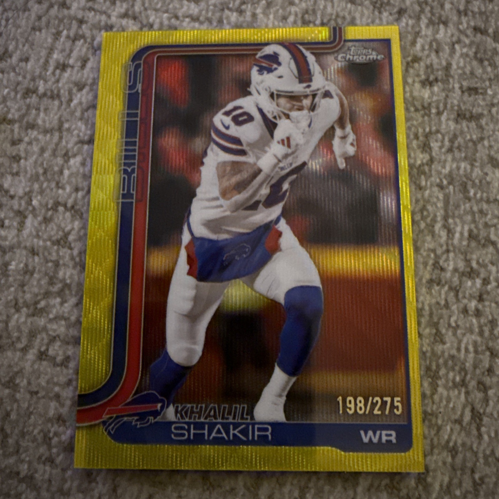 2025 Topps Chrome - Khalil Shakir #32 Yellow Wave Refractor /275 (L22)