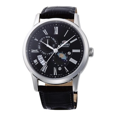 Automatik Uhr ORIENT SUN & MOON RA-AK0010B30B Leder schwarz