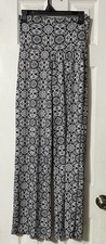 Tiffany & Grey Pants Size Small Black White Print Silky Made In USA
