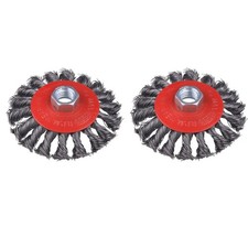 Wire Wheel for 4 1/2 Angle Grinder, 2 Pack 4 Inch Twist Knotted Wire Wheel for G