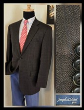 Joseph  Feiss 100 Wool Blazer Men 44L Herringbone Over Check Sport Coat Jacket