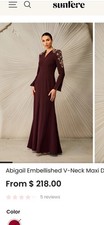 Abigail Embellished V Neck Evening Gown Size 8