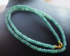 Certified Green 100 A JADE Jadeite Beads Circle Necklace 23.5 inches 717893 AS