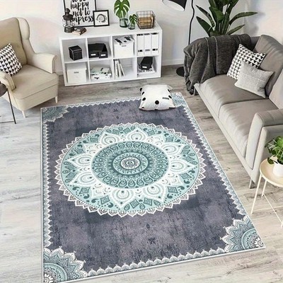 Velvet 800 Gsm Floral Washable Modern Carpet Office And Coffee Shop Decoration