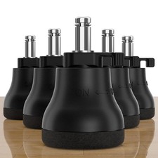 B&uuml;rostuhl Rollen Set Schwarz Gummi Filz 200kg 2Zoll Bell Glides Ersatz-B&uuml;rostuhl