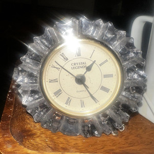 Godinger Crystal Legends Clear Crystal Quartz Analog Desk Clock Roman Numerals
