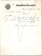 Murphy-Worden Mercantile Co. Missoula, MT 1890 ALS Letterhead A.M. Holter (#2)
