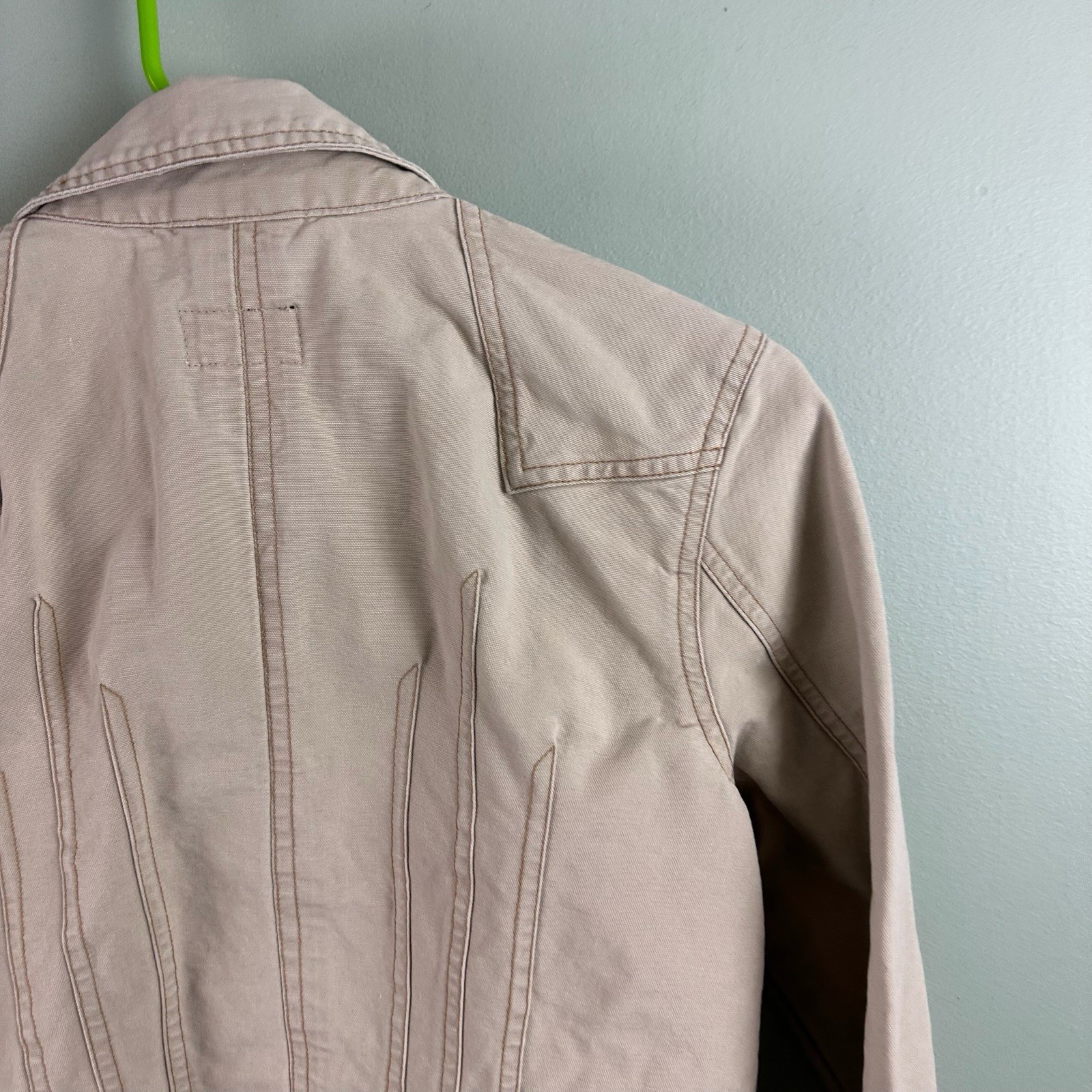 American Eagle Womens Jacket Button Front Khaki S… - image 10