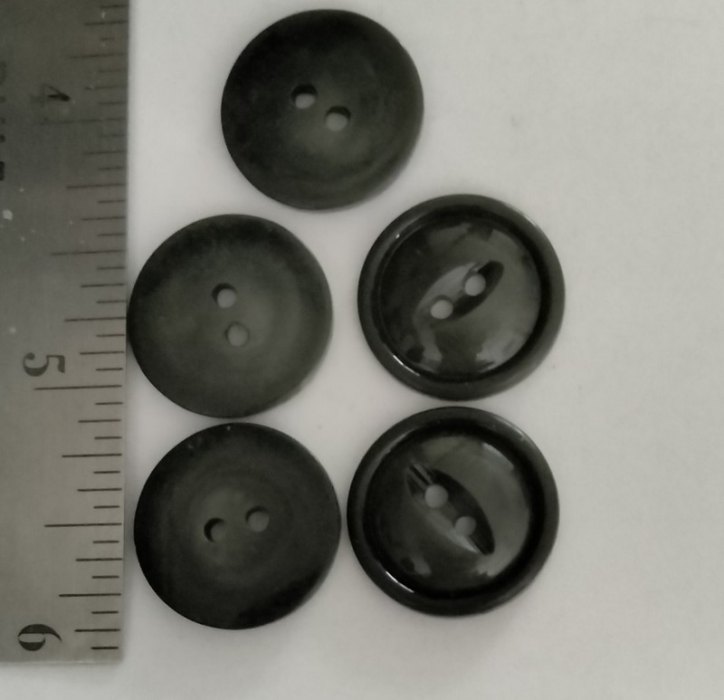 Vintage Gray Smoky Plastic Buttons Lot 2-Hole Sew Through Marbled Coat Jacket