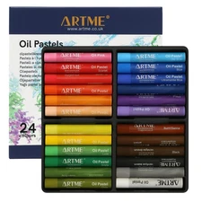 Artme Oil Pastel Paint Sticks - 24 Vibrant Colours for Artists