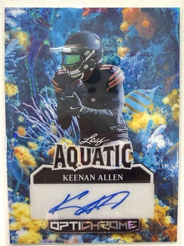 2025 Leaf Optichrome Football Aquatic Coral Reef Lava Auto 1/1 Keenan Allen