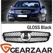 Grill Sport Kühlergrill Für Mercedes-Benz W204 C204 C63 S204 Coupe Glanz Schwarz