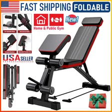 Weight Bench Adjustable Foldable Strength Training Full Body Workout Incline Gym