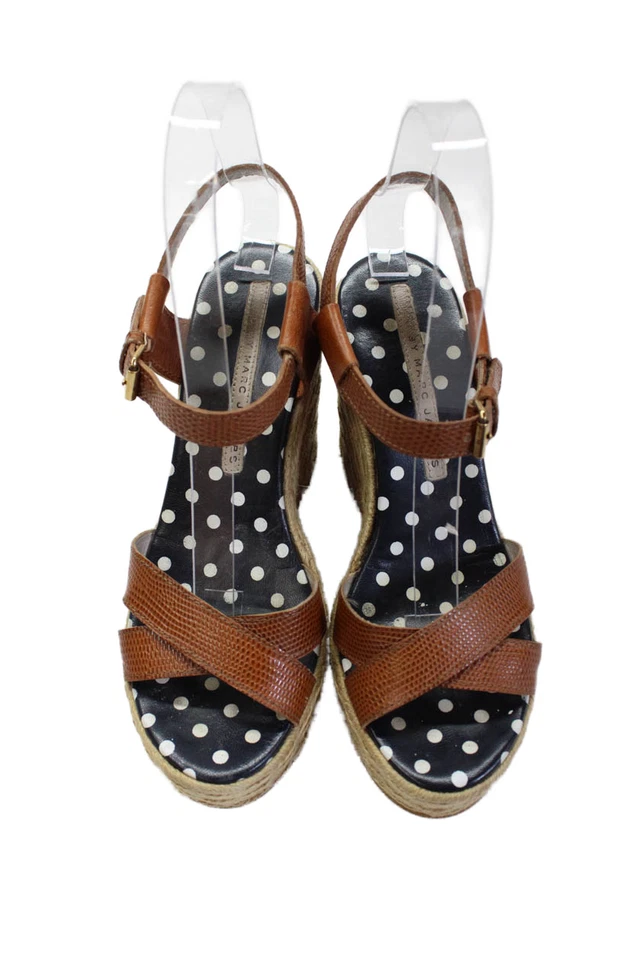 Marc By Marc Jacobs Mujer Cuero Plataforma Alpargata Cuñas Marrón Talla 6.5 Foto 2 de 4