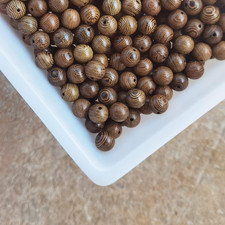 1200pcs 6mm Dark Brown Wooden Beads Undyed Natural Stripe Round Wood Loose Cr...