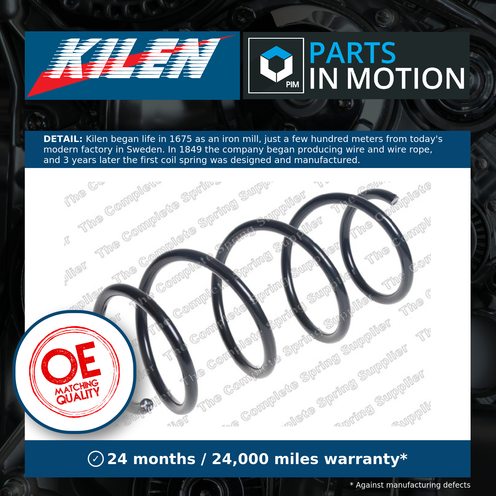 Kilen 14950 Front Coil Spring Fits Kia Rio 546301W000 546301W001 546301W004 - Image 5