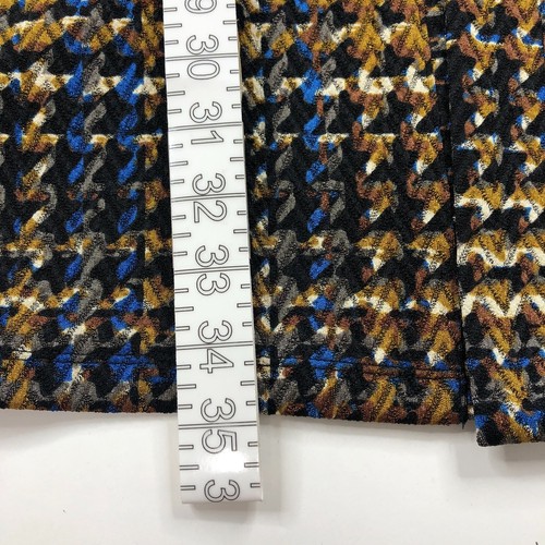 Susan Graver Medium Open Front Cardigan Duster Sweater All Over Print Brown Blue - Picture 4 of 11