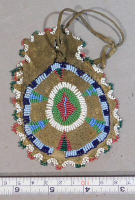 #ad #ad Antique Native American Beaded purse medicine pouch Plains Sioux sinew 19th c. $275.00