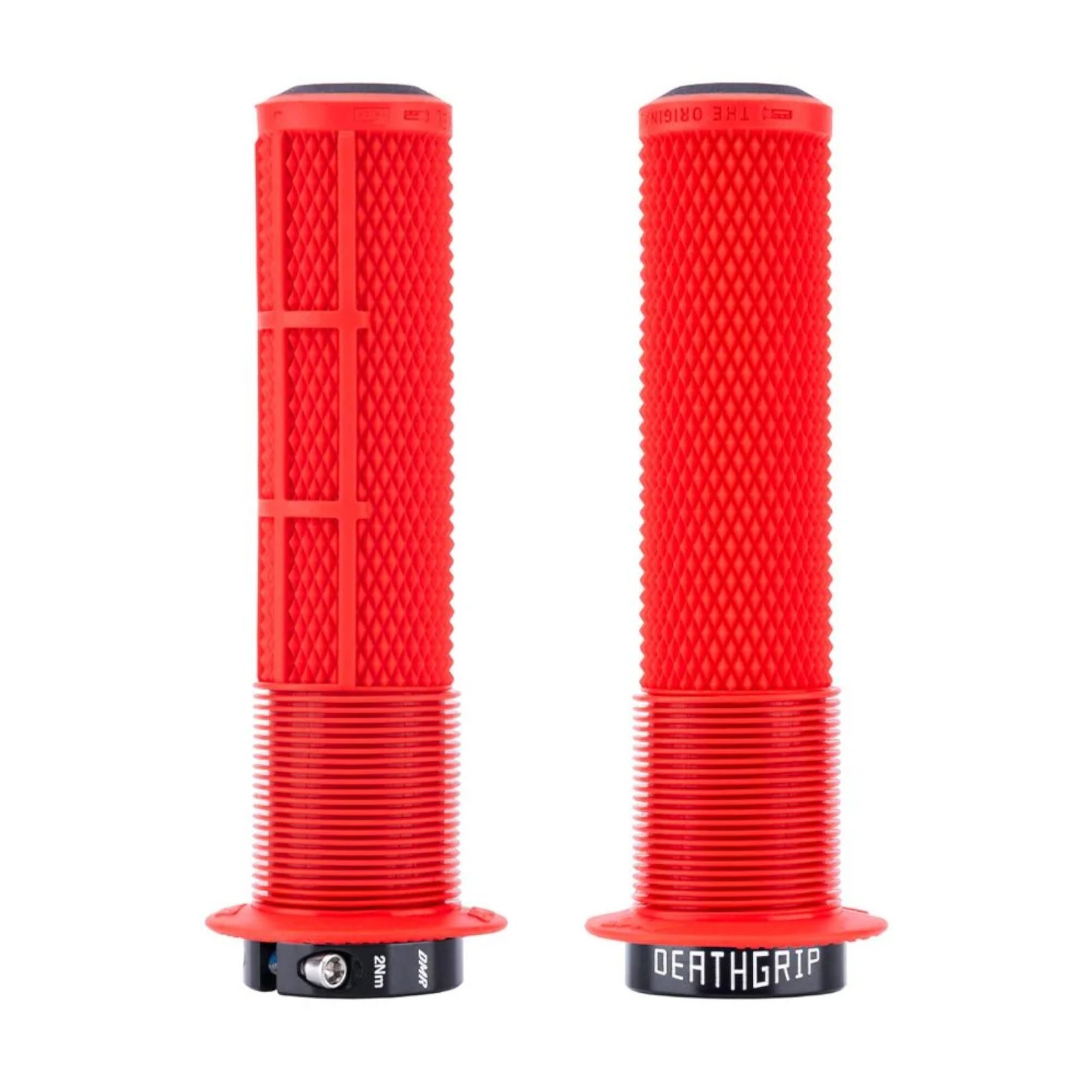 DMR DeathGrip 2 Red Bike Handlebar Grips Thin Flanged