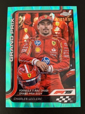 2025 Topps Chrome Formula 1 Aqua Raywave Refractor 145 Charles Leclerc ed/199