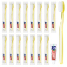 Disposable Toothbrush with Toothpaste Set Bulk, Individually Wrapped Soft Bri...