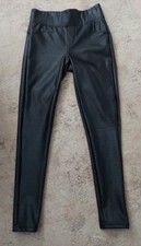 Leather PU Leggings Size SMALL Black Faux Leather