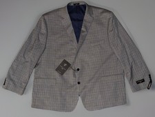 Shaquille O'Neal XLG Blazer Mens 56R Plaid Gray Suit Jacket Sport Coat 300 New