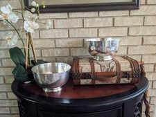 Vintage Pan American Airways RARE Large Silver Plate Serving Bowls circa 1967.