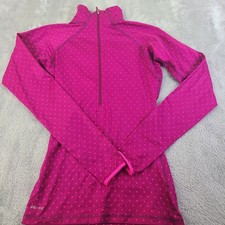 Nike Pro Dri Fit Fleece Lined Women's Purple 1/2 Zip Long Sleeve Pullover Sz XS