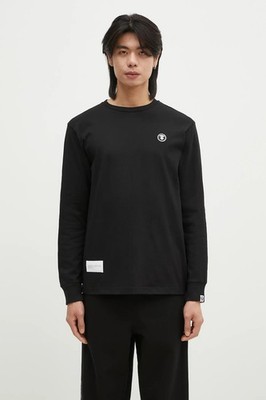 NWT New Aape MOONFACE PATCH Black LONG-SLEEVE TEE Shirt Authentic Medium M