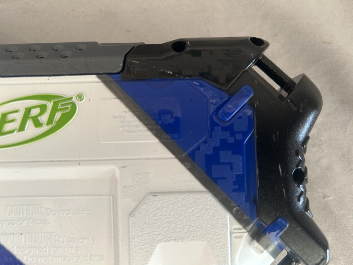 Nerf N Strike Elite Rayven Blue Motorized Blaster Slightly