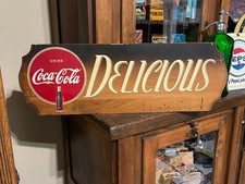 1940 Coca Cola Kay Display WWII era Bottle Sign Wood