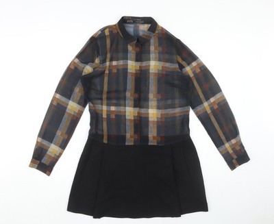 Zara Basic Damen Mehrfarbig Etuikleid Größe 12