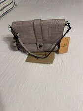 Patricia Nash Leather Perdoux Handbag Crossbody Taupe Gray NWT