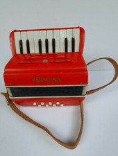 VERMONA Accordion Small Children's Vintage Collectible  Red 8 Bass Working 1970s