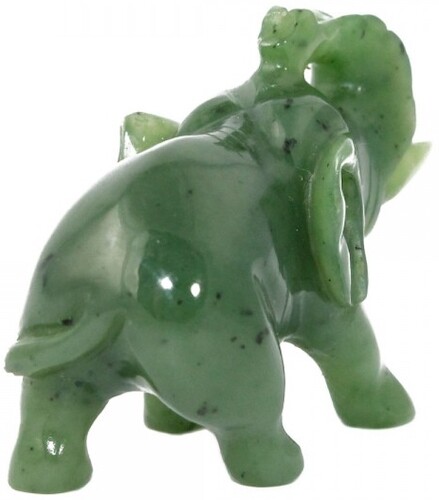 Echter kanadischer Nephrit-Jadeelefant mit Kofferraumfigur - mehrere Größen - Bild 3 von 5