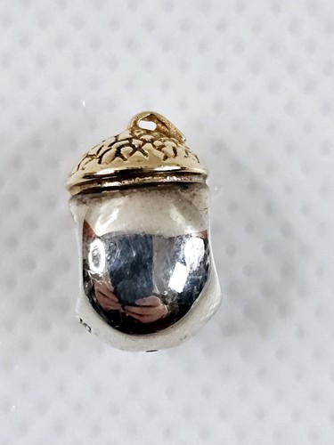 Pandora Sterling Silver & 14k Gold Acorn Charm 790442 RARE AND RETIRED - Picture 7 of 10