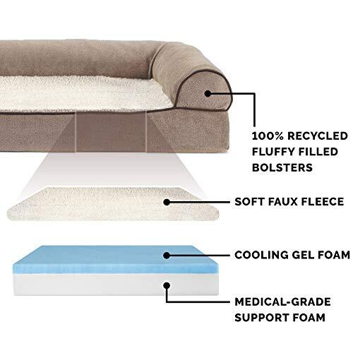 Pet Bed for Dogs and Cats - Sherpa and Jumbo Chenille Cream Cooling Gel Foam - Bild 3 von 7