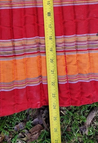 Vintage Roll Up Beach Mat w/Pillow 68"x 24" Orange Pink Striped Camping Beach - Bild 7 von 12